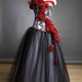 Private listing for Panda Allen Custom Size Damask red rose Burlesque Corset Prom dress Plus Size Down payment
