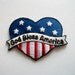 Iron on Applique Patriotic Heart, God Bless America Patch