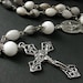Job's Tears Catholic Rosary. Gray Rosary Beaded with Silver. Mens Rosary. Unisex Rosary.