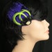 Purple & Lime Green Feather Fascinator with Skeleton Cameo - SugarKitty Corsets