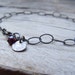 January Birthstone Garnet Charm Bracelet, Oxidized Sterling Silver - READY TO SHIP