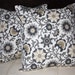 FREE SHIPPING - Set of Two 16x16 inch Designer Pillow Covers - Contemporary Print Waverly's Home Seasons Pinwheel Parade in Charcoal. Pillow Case, Cushion Cover, Pillow Cover.