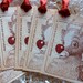 Christmas Rudolph Reindeer Luxury Gift Tags Vintage Style Set Of Five