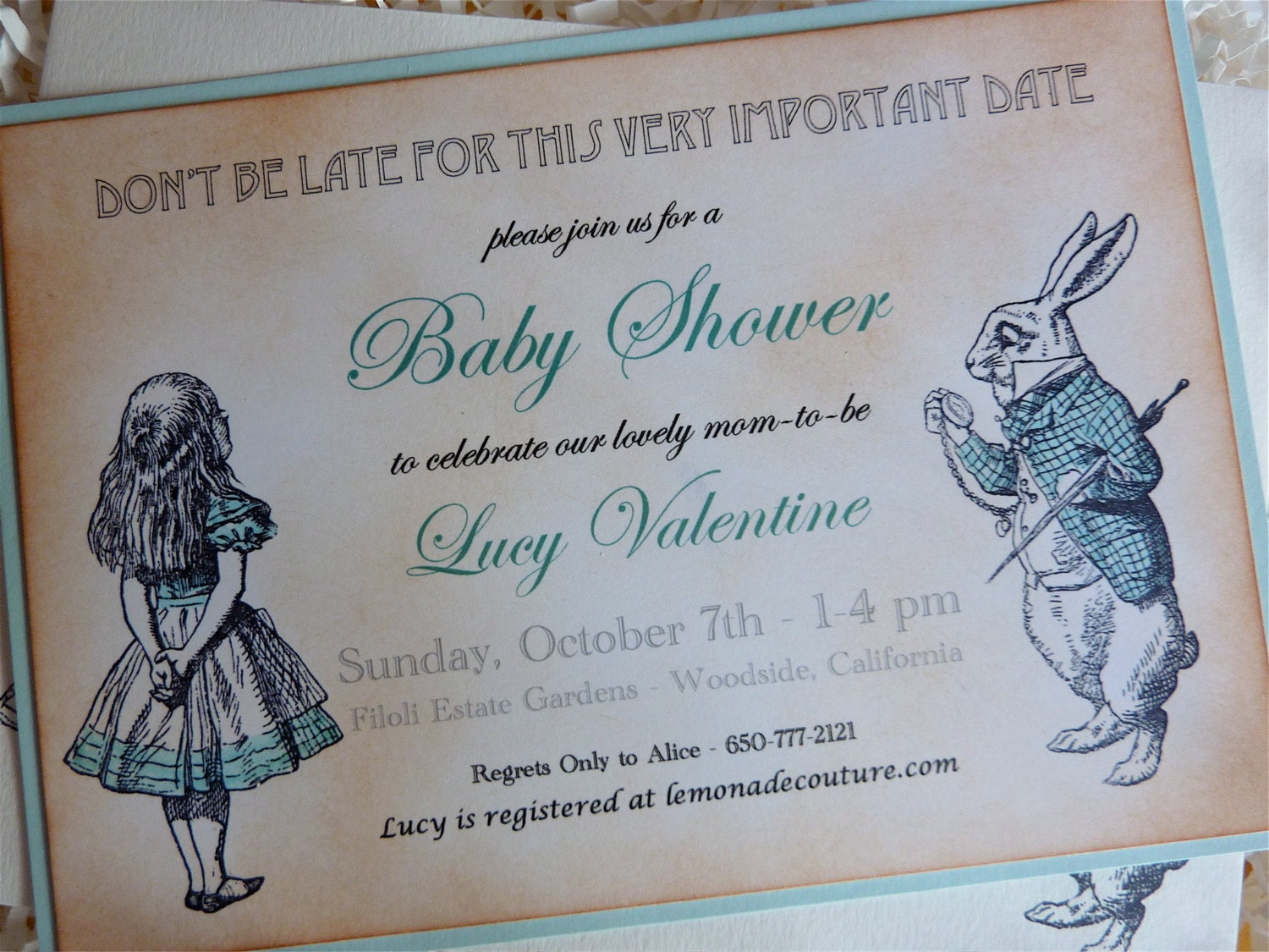 Alice In Wonderland Baby Shower Invitations 3