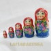 Matreshka matryoshka babushka Russian Wooden ecofrendly Doll - red/ blue 5 pcs 16 cm