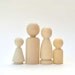 Wooden Doll Family of 4 - Peg Dolls - natural Wooden Toys, wooden pocket gnomes - Waldorf Children toys, Easter Decoration, party favors
