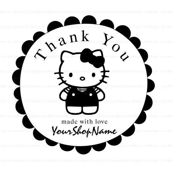 HELLO KITTY Personalized Rubber Stamp Return Address