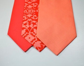 Peach Neckties Coral Neckties Mens Neckties