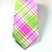 Neckties, Mens Neckties, Boys Neckties, Green Neckties, Pink and Green Neckties, Neckties, Cotton Neckties, Custom Neckties, Plaid Neckties