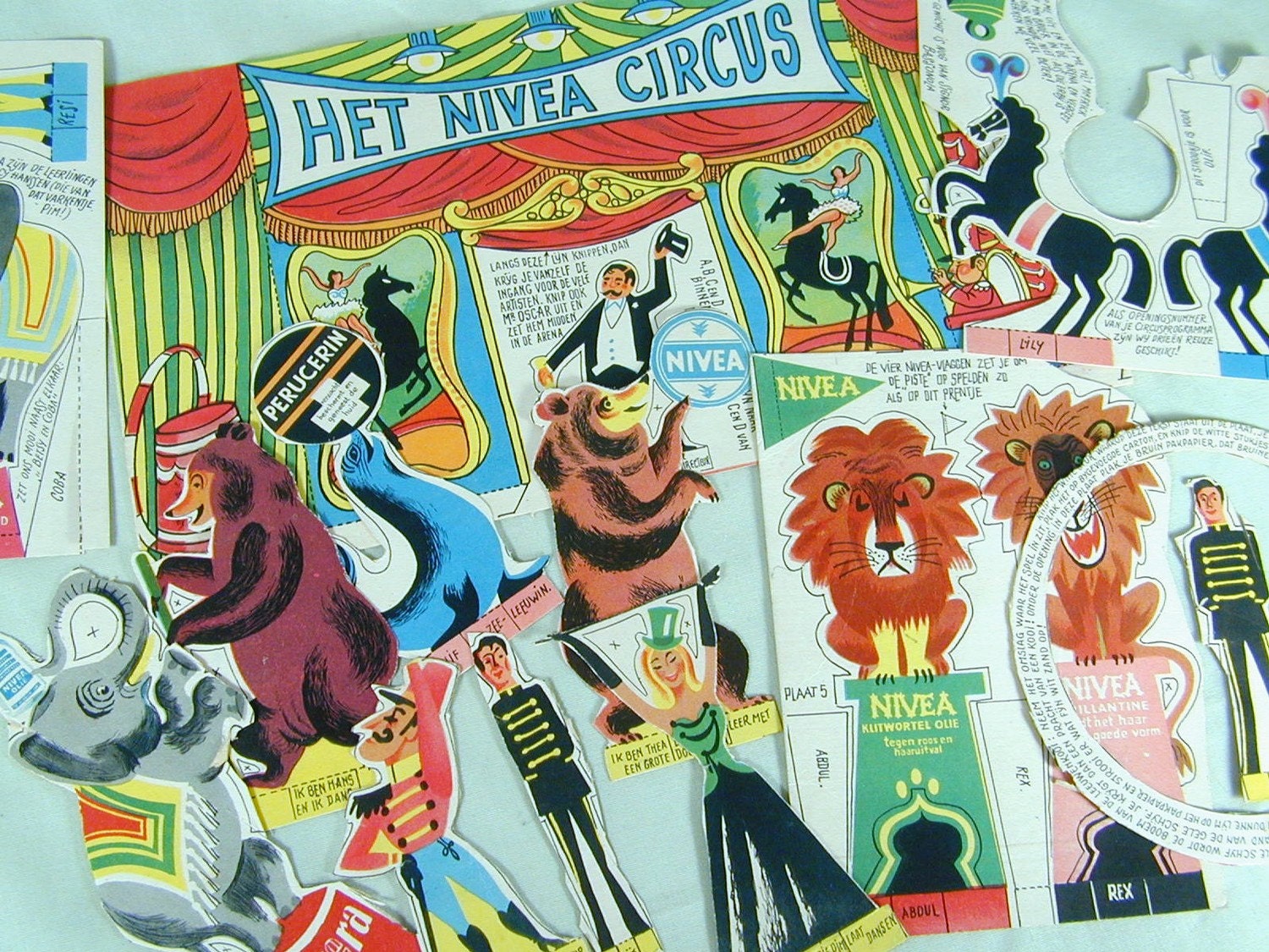 Dutch Circus Cardboard Cut Outs Vintage