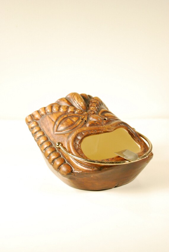 Vintage 1960 Treasure Craft Tiki Ashtray Compton