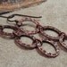 Hammered Copper Triple Oval Earrings