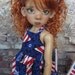 Red, White, and Blue Stars Dress and Headband for 18" Kaye Wiggs BJD (Layla, Hope, Nyssa), or other MSD sized ball jointed dolls