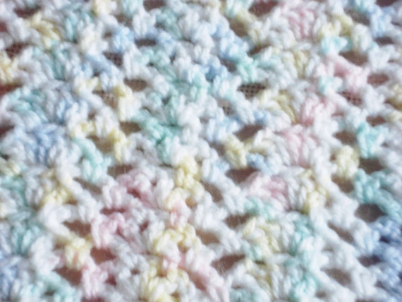 Items similar to Pastel Multi Color Crochet Baby Blanket on Etsy
