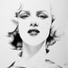 Marilyn Monroe Minimalism Original Pencil Drawing Fine Art Portrait Glamour Beauty SALE