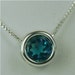 Blue Mystic Topaz Necklace Sterling Silver 8mm Round 2.65ct In Backset Bezel Slide