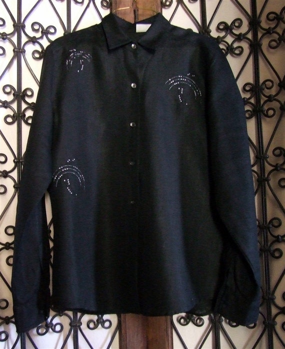 liz claiborne linen blouse