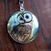 Silver Wise Owl Locket Necklace - Enamel Altered Art Image Photo Locket - Sterling Silver Ball Chain