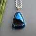 Blue Titanium Druzy Crystal Pendant - Sterling Silver Plated Chain - Gemstone Necklace