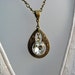 Vintage Crystal Rhinestone Jewel Necklace - Moroccan Antique Bronze Pendant - Wedding, Bridal Jewelry - Original Design