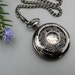 Pocket Watch - Black Roman Mechanical Pocket Watch with Watch Chain - Steampunk - Men - Groomsmen Gift - Watch - Item MPW161