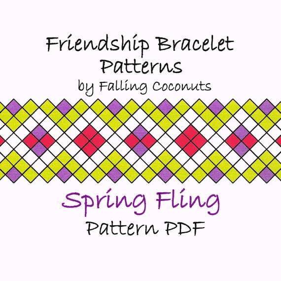Friendship Bracelet PDF Pattern Spring Fling by FallingCoconuts