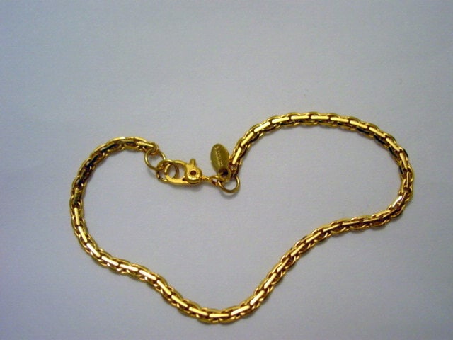 Vintage Monet Bracelet Gold Tone Chain Bracelet Designer