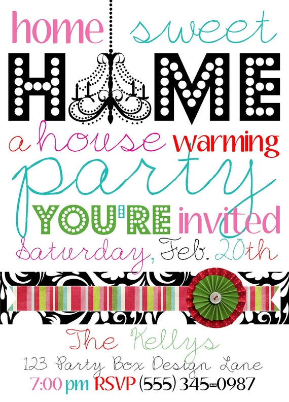 Home Sweet Home Housewarming Invite 20 printed 5 by 7