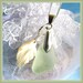 Island Sea Glass - Carved Leaf Shell - Necklace C 7085