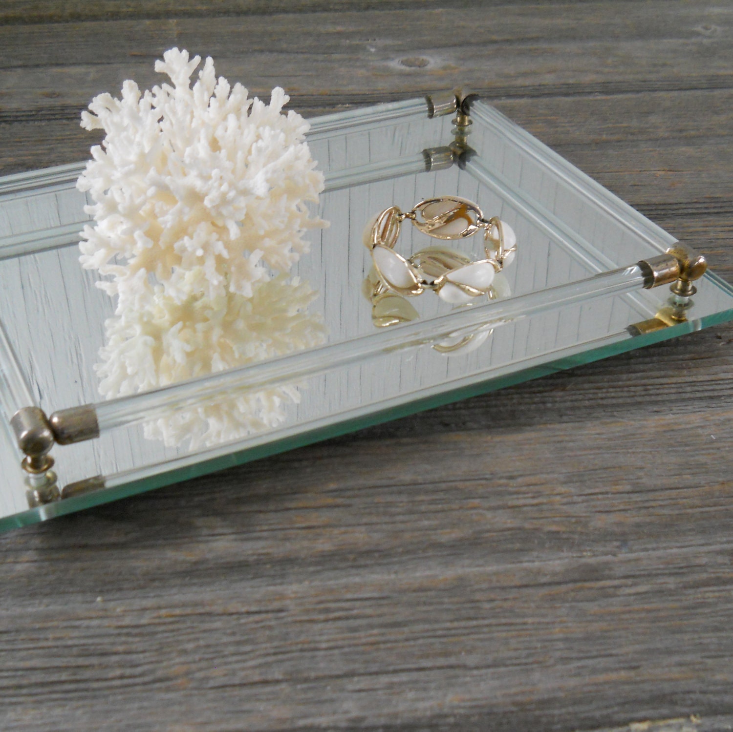 Vintage Mirror Dresser Vanity Tray