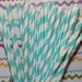 150 Aqua Striped Paper Straws with Free Blank DIY Printable Flag Drinks, Drinking straws, Picnics, Summer