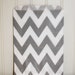 50 Chevron Striped Favor Bags, GREY Chevron Bags, Party, Wedding, Events, Favors, Bakery, Food