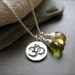 Om silver Pendant with your choice of 2 chakra beads -Black Friday Etsy, Cyber Monday Etsy