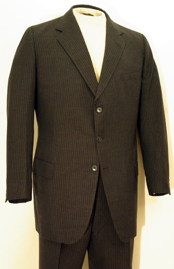 Savile Row bespoke blue pinstripe suit by Strickland by kickshaw