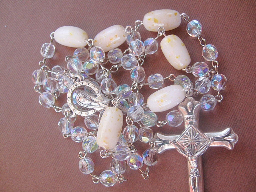 Flower Rose Petal Rosary No. 2/ Wedding and Funeral Keepsake