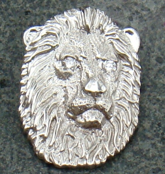 Jewelry, 14k, White, Gold, Lion, Slide, Pendant, Diamond, Handmade by ...