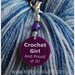 Crochet Girl REMOVABLE Crochet Charm Stitch Marker (Purple)