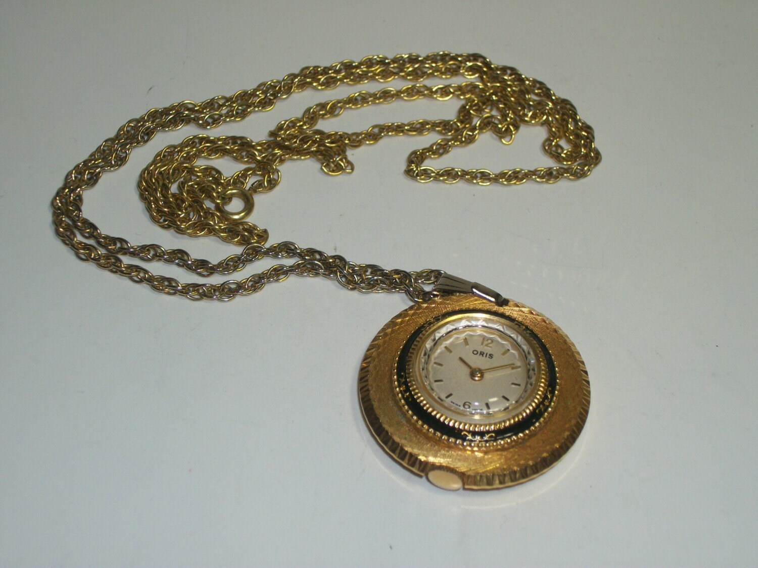 Vintage Watch Necklace Pendant and Chain by Oris