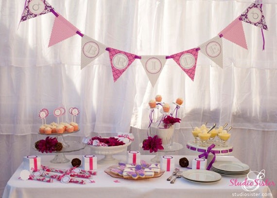 INSTANT DOWNLOAD - Modern Bridal Shower Banner - PRINTABLE - By A Blissful Nest Il_570xn