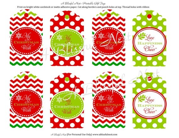 Items similar to INSTANT DOWNLOAD - Christmas Gift Tags - My Christmas ...