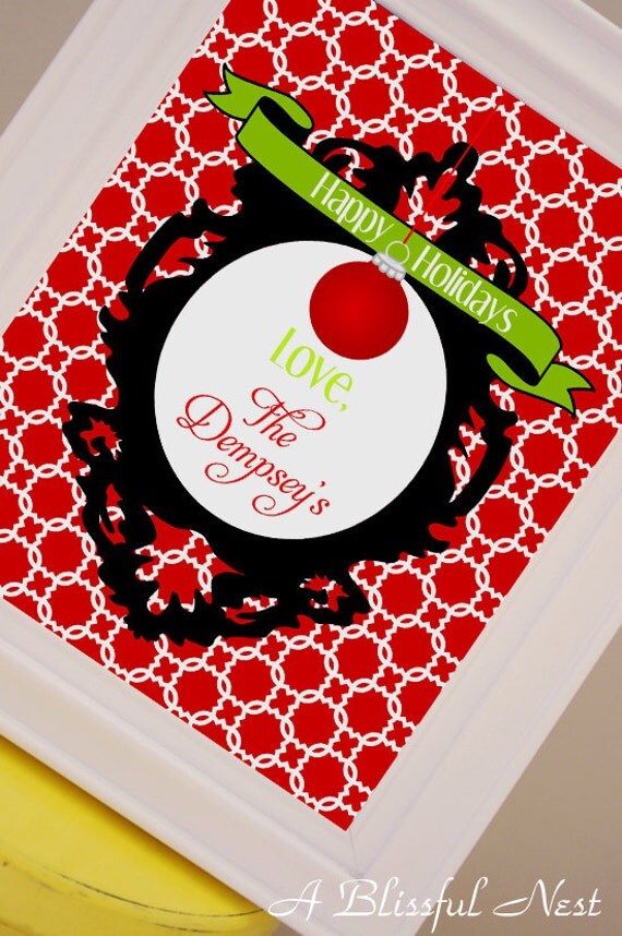 Christmas Personalized Print - Holiday Art - Poster - PRINTABLE - By A Blissful Nest Il_570xn