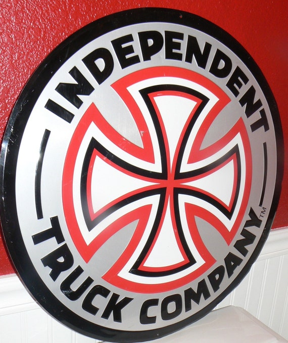 Vintage Independent Truck Co Skateboarder Large Metal Sign