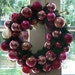 Berry Pink Christmas Vintage Glass Ornaments 18 inch Wreath