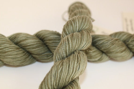 Recycled Marled Olive Green Cotton Yarn by forgottenfleece on Etsy