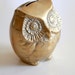 RESERVED FOR MINNA Vintage Golden Brass Owl - Coin Bank