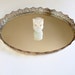 Vintage Golden Oval Vanity Mirror Tray - Large Size