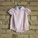 Vintage Gingham Baby Romper / Size 3-6M