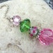 Pink and Green Beaded Fan Pull