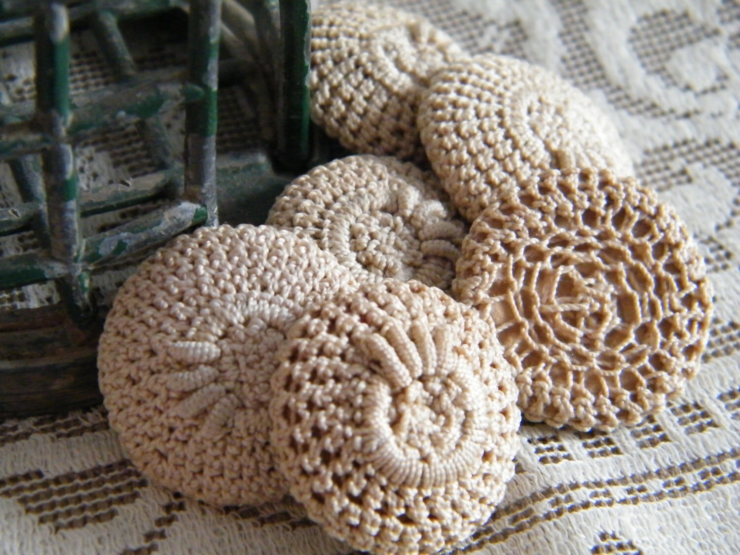 Hand Crocheted Vintage Buttons