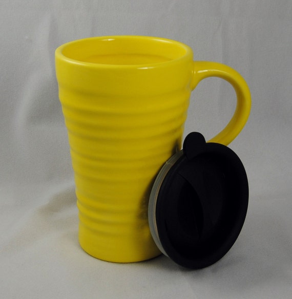 yellow travel cup